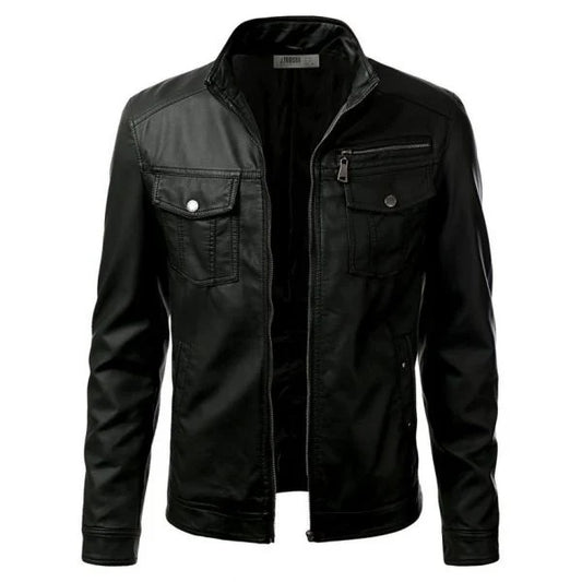 Highstreet Fashion Black Men Faux Leather Jacket
