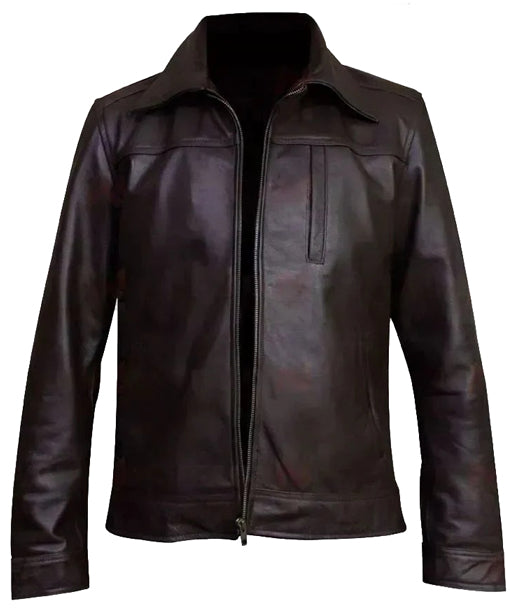 Looking Glass Watchmen Brown Faux Leather Jacket