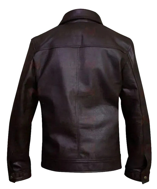 Looking Glass Watchmen Brown Faux Leather Jacket
