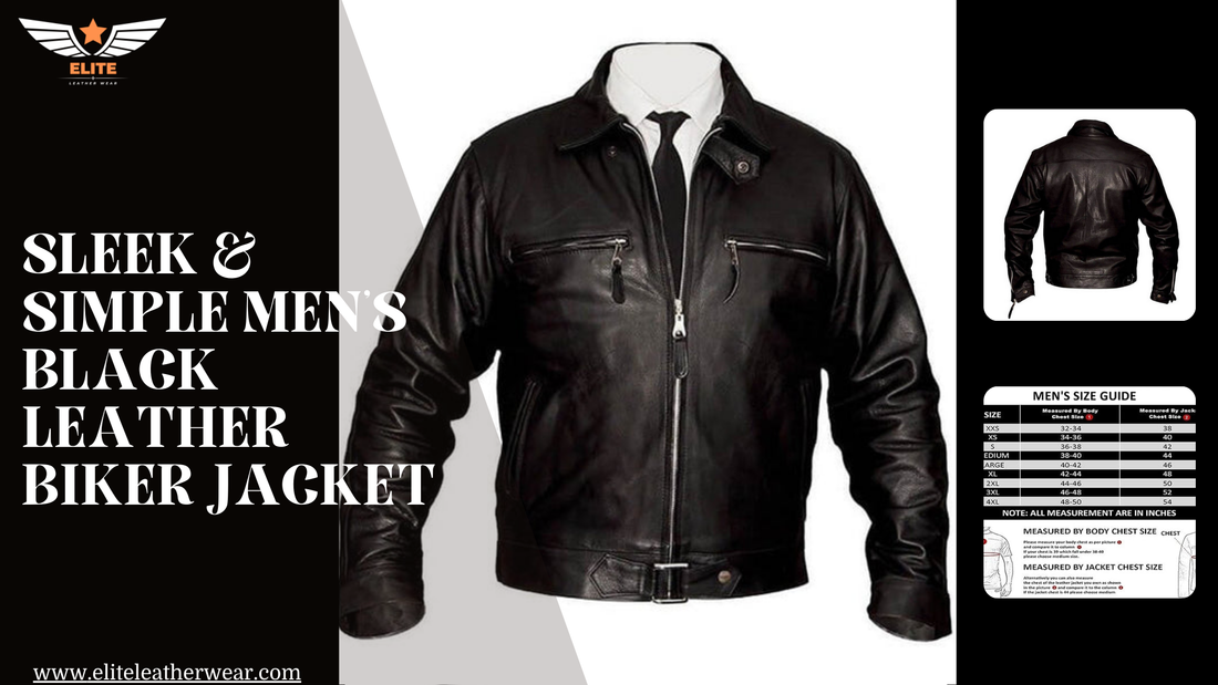 Sleek & Simple Men's Black Leather Biker Jacket