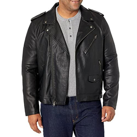 Men's Real  Leather Motorcycle Jacket