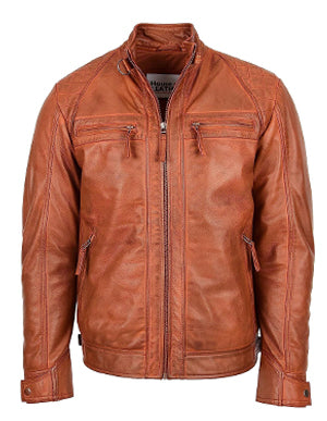 Mens Diamond Classic Leather Jacket For Men