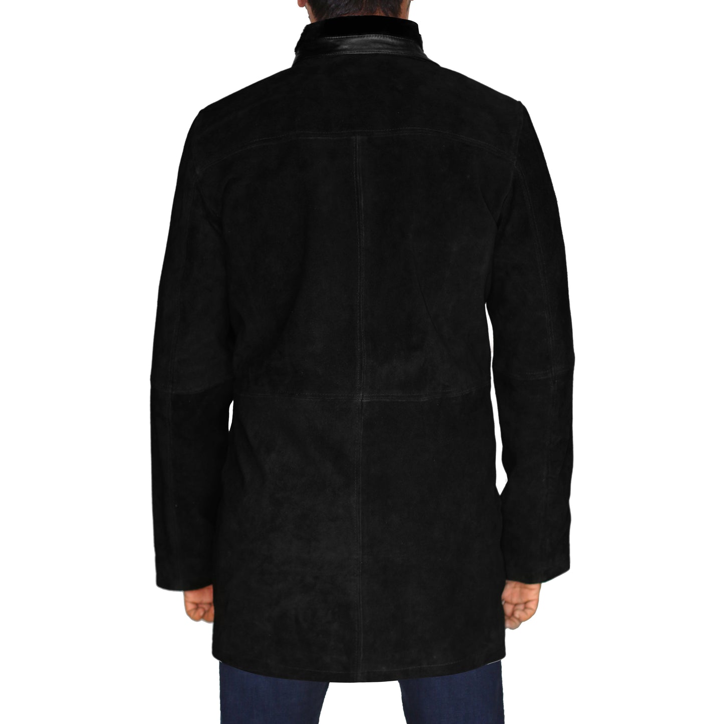 Leather leather coats for men – suede jacket men and long leather coat Black Small