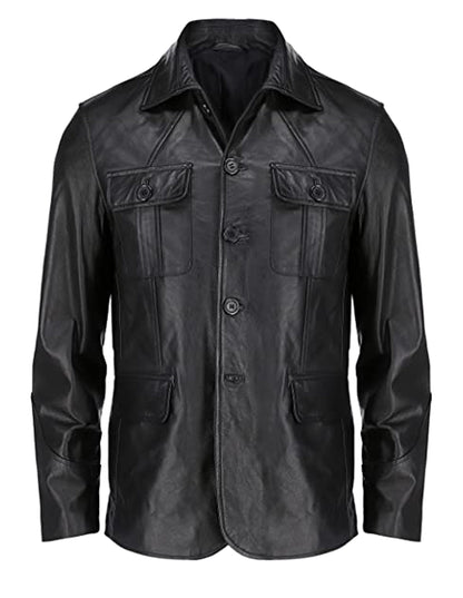 Mens Classic Leather Blazer