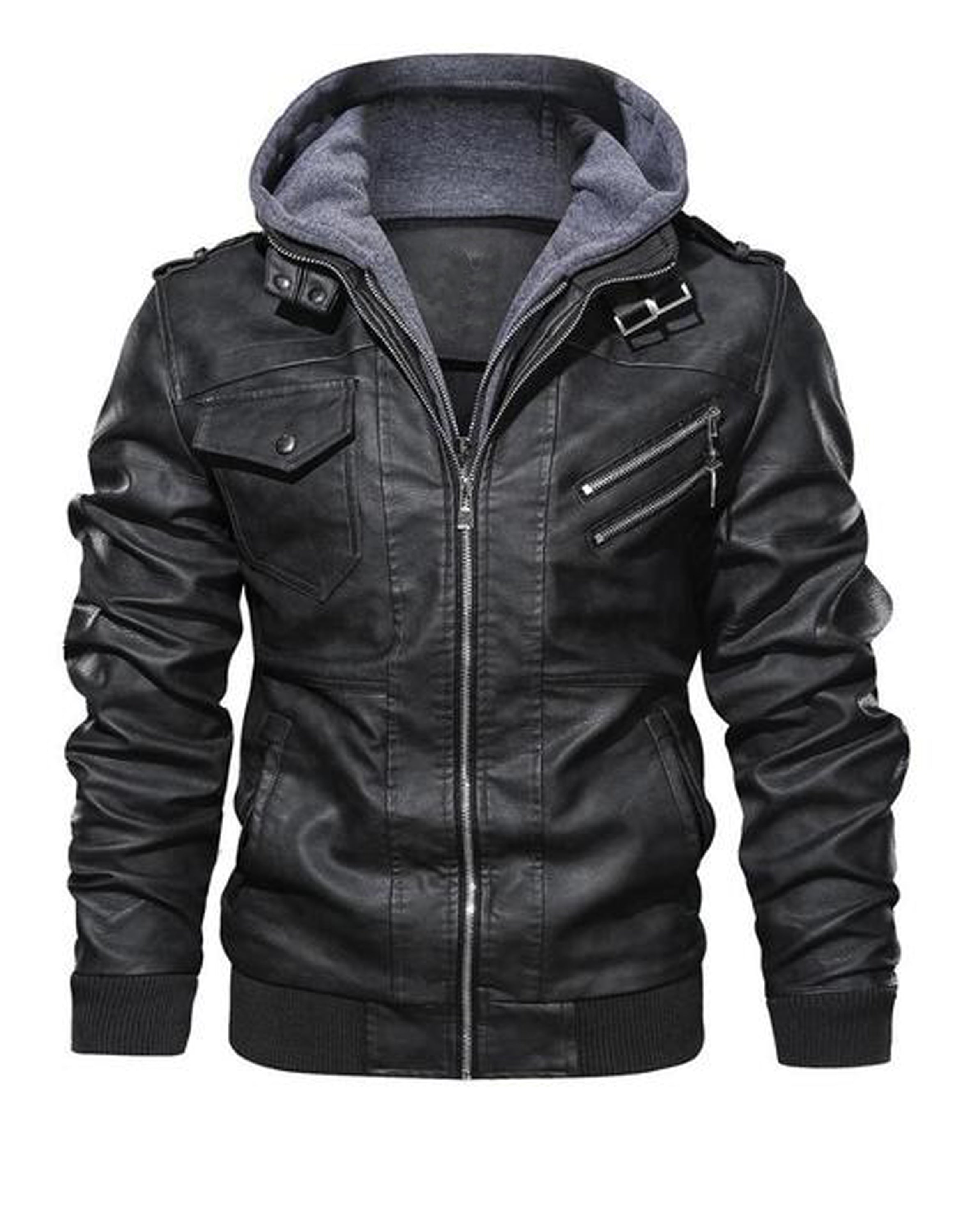 Explore Elite Leather Men s Hooded Jackets Elite Leather Wear