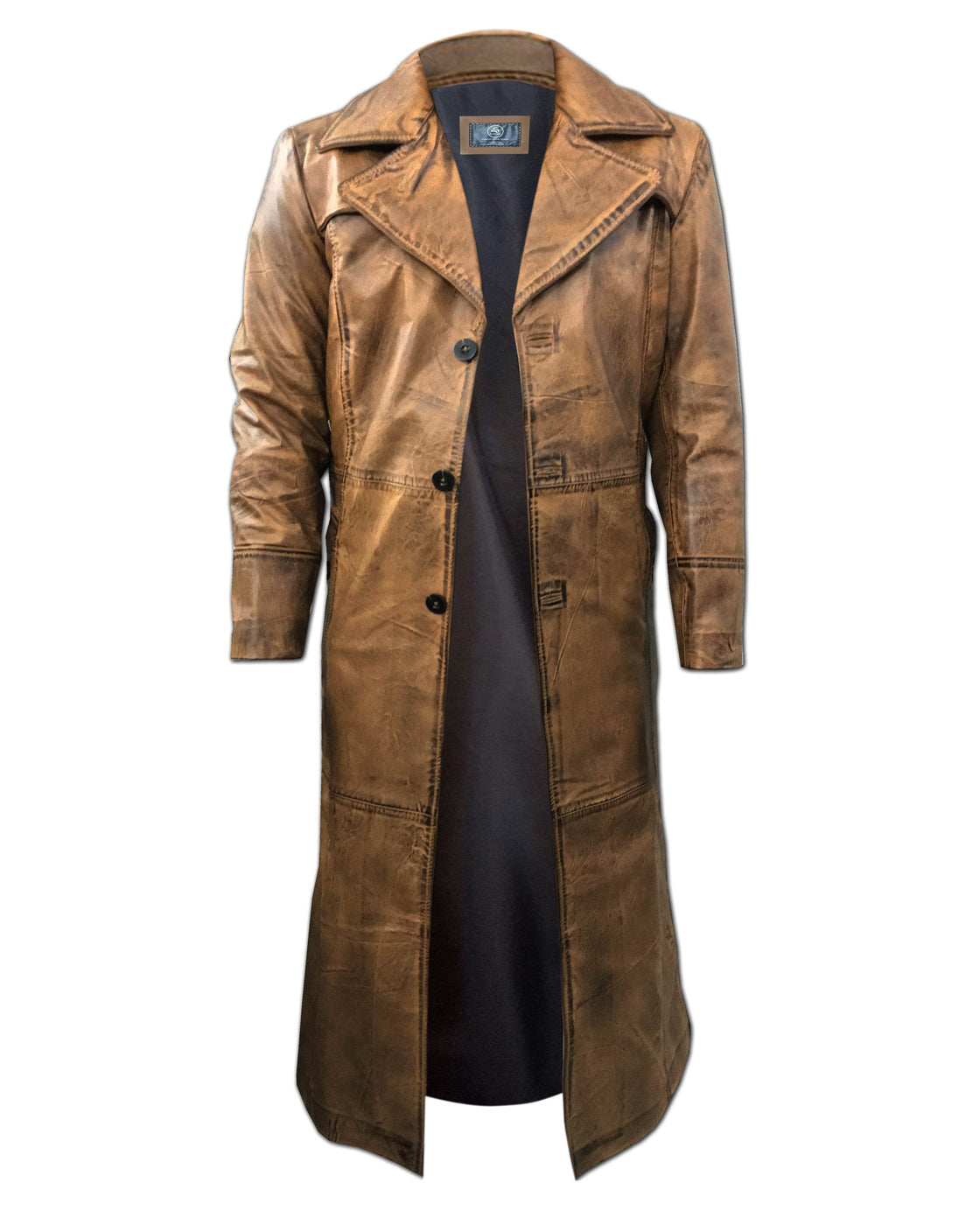 Leather Duster Trench Coat For Men