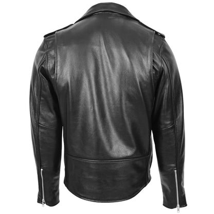 Mens Black Biker Leather Jacket