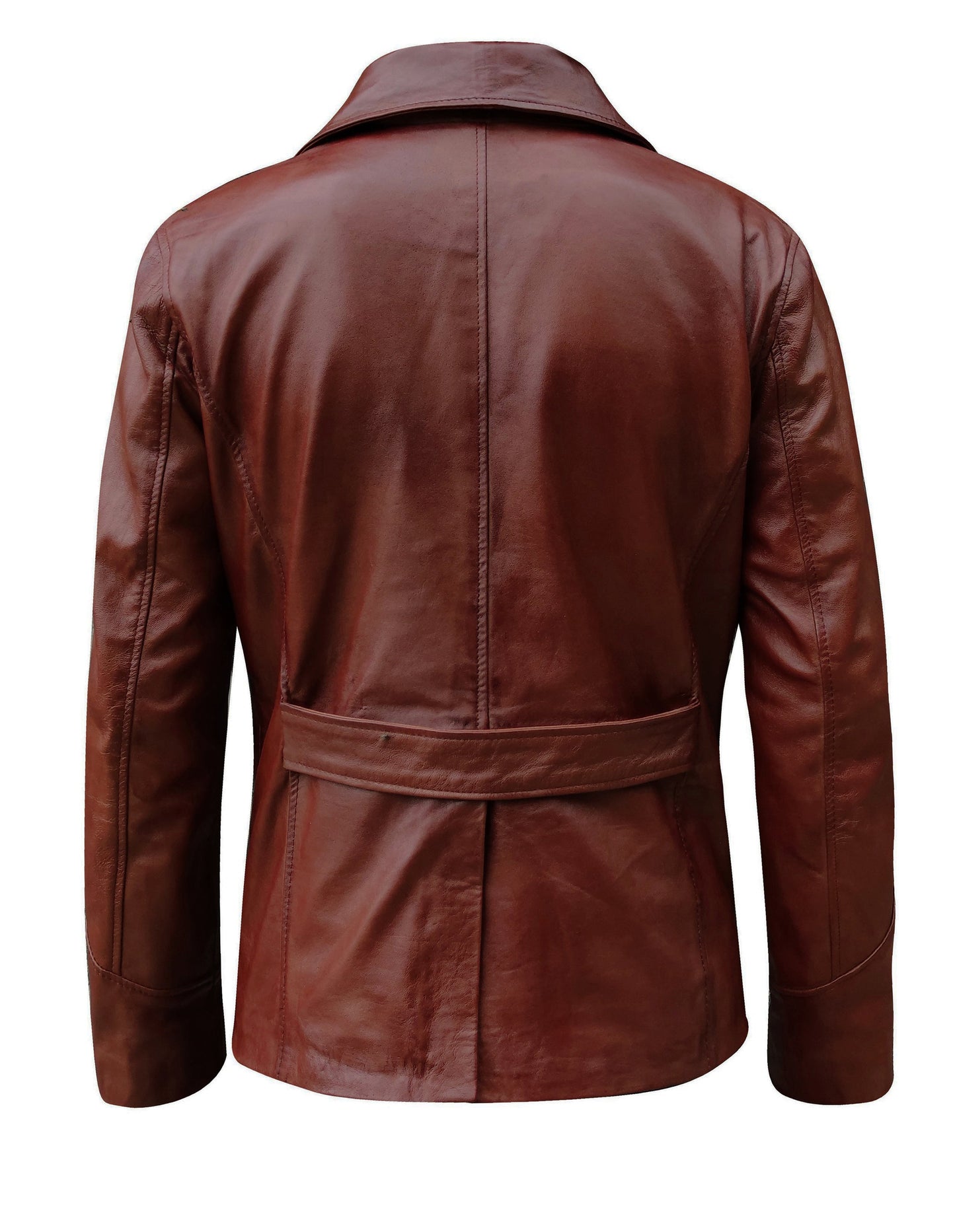 Brown Wax Mens Classic Leather Blazer