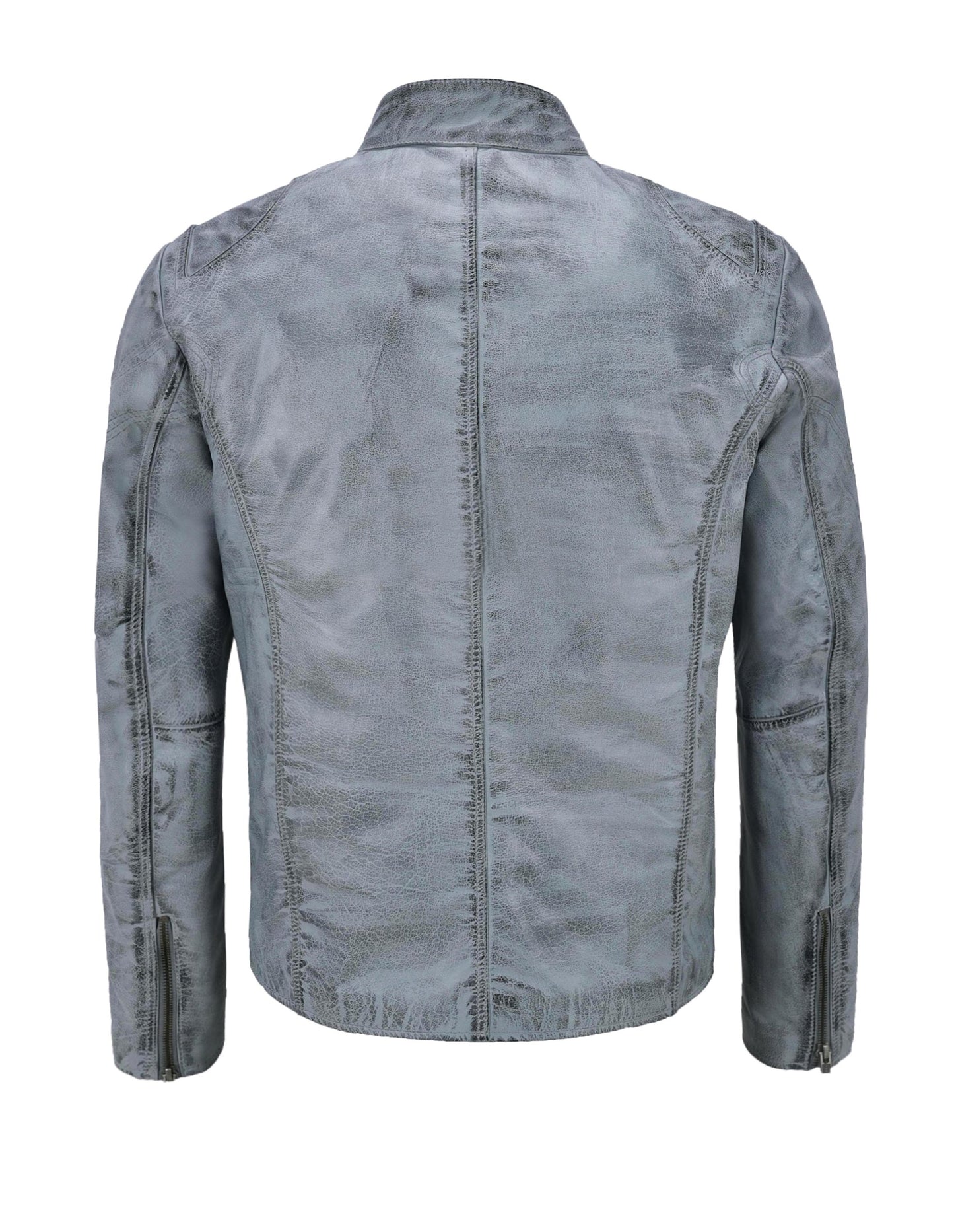 Distress White Leather Jackets For Men