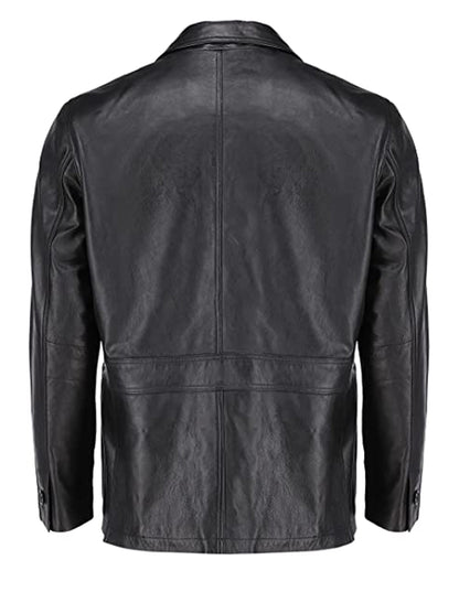 Genuine Leather Blazer Men