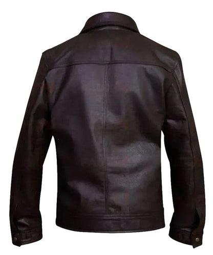 Looking Glass Watchmen Brown  Faux Leather Jacket