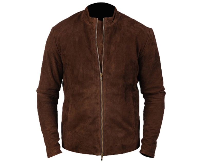 Men Brown Suede Leather Motorcycle Biker Vintage Suede Coat Jacket