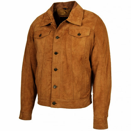 Tan Suede Leather Jacket Men