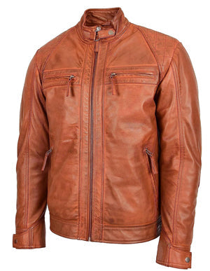 Mens Diamond Classic Leather Jacket For Men