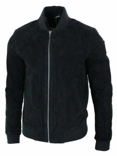 Men Black Bomber Style Suede Western Cowboy Leather Jacket