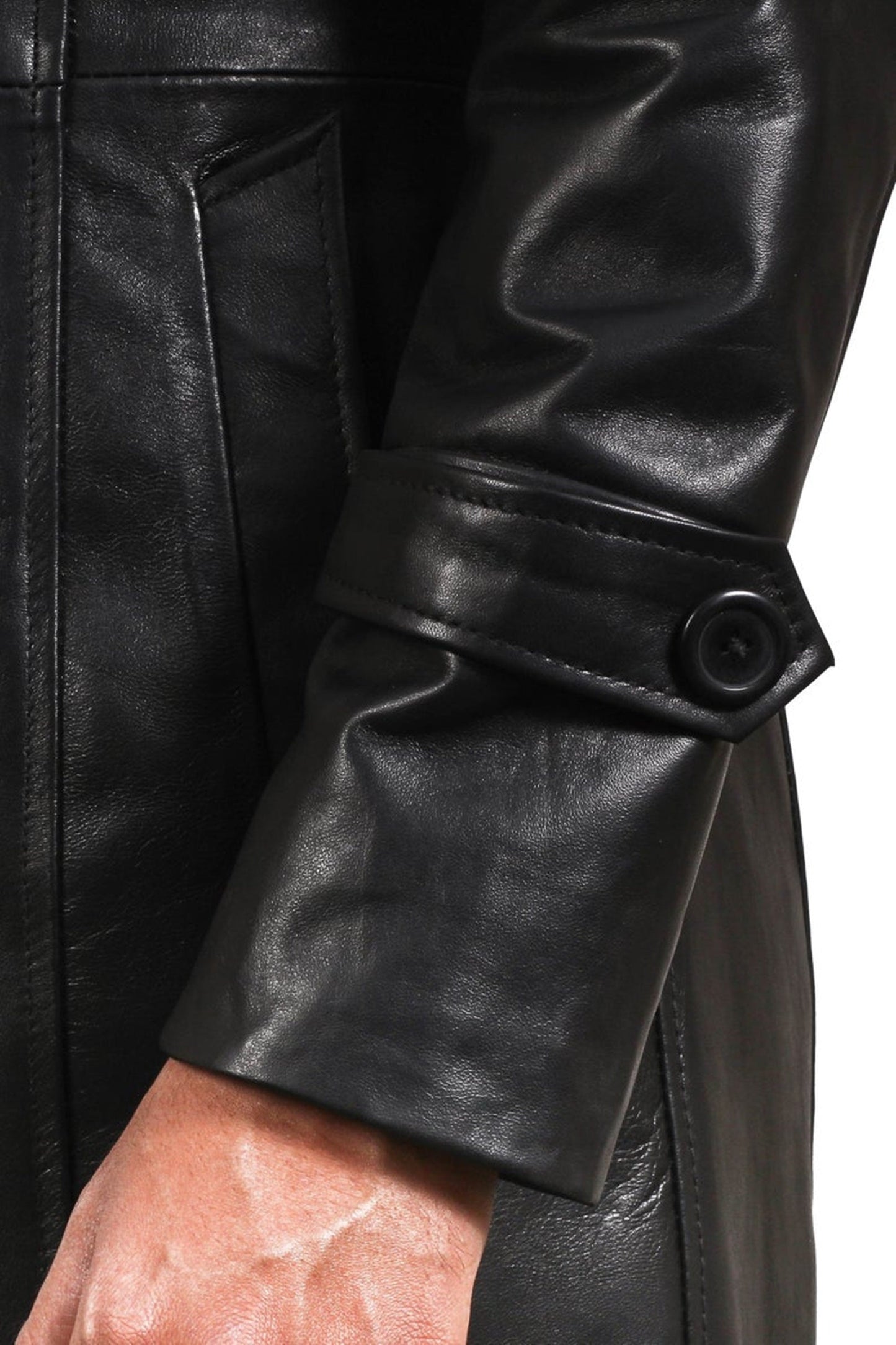 Black Leather Trench Coat Mens